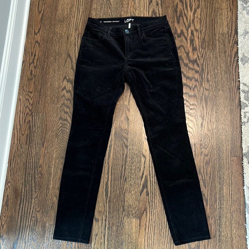 LOFT modern skinny black corduroy jeans pants